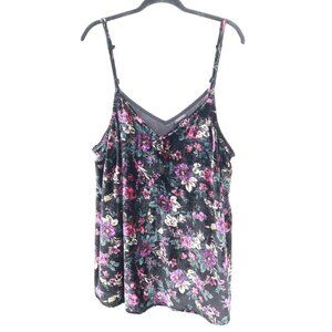 Torrid‎ Velvet Camisole Womens 1X Black Romantic Boho Feminine Delicate Dreamy
